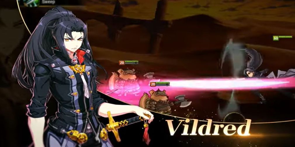 Vildred holding his hand on the hilt of sheathed katana