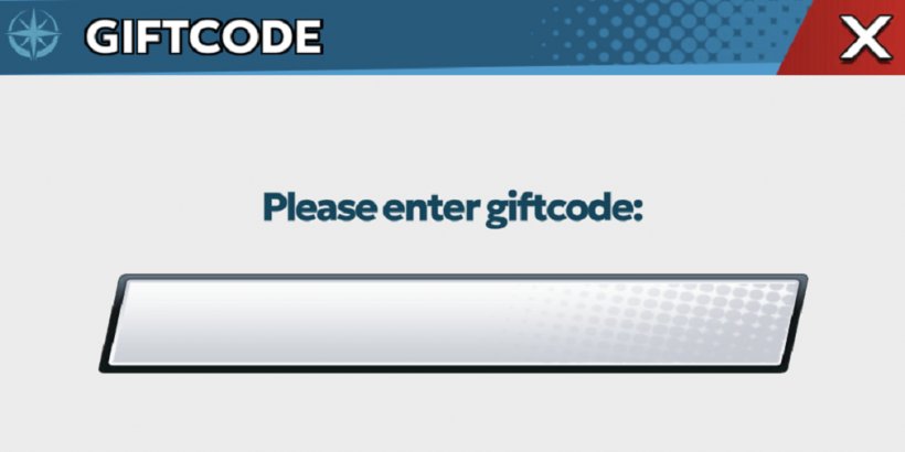 Screen saying 'please enter gift code'