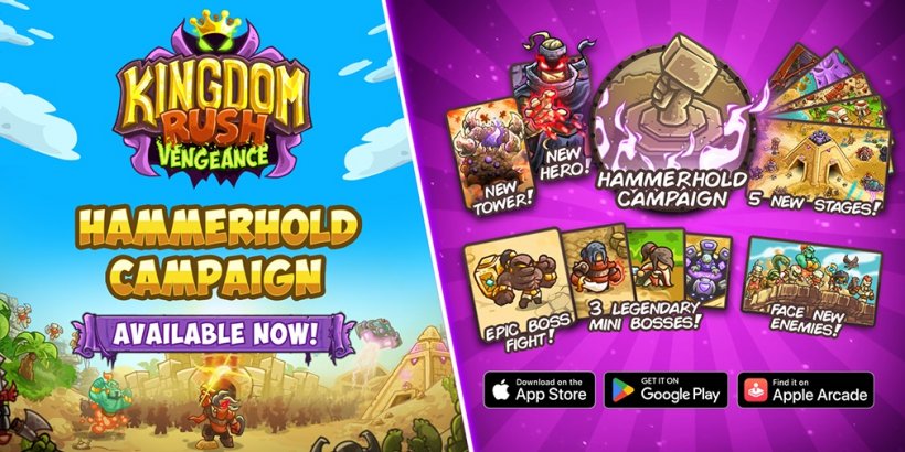 Kingdom Rush Vengeance Hammerhold DLC is an incredibly fun and challenging must-play for tower defence fans