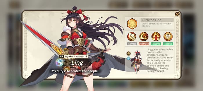 Ling holding a red sword