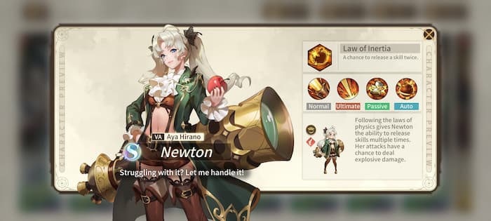 Newton at the top of the Sky Fortress Odyssey tier list