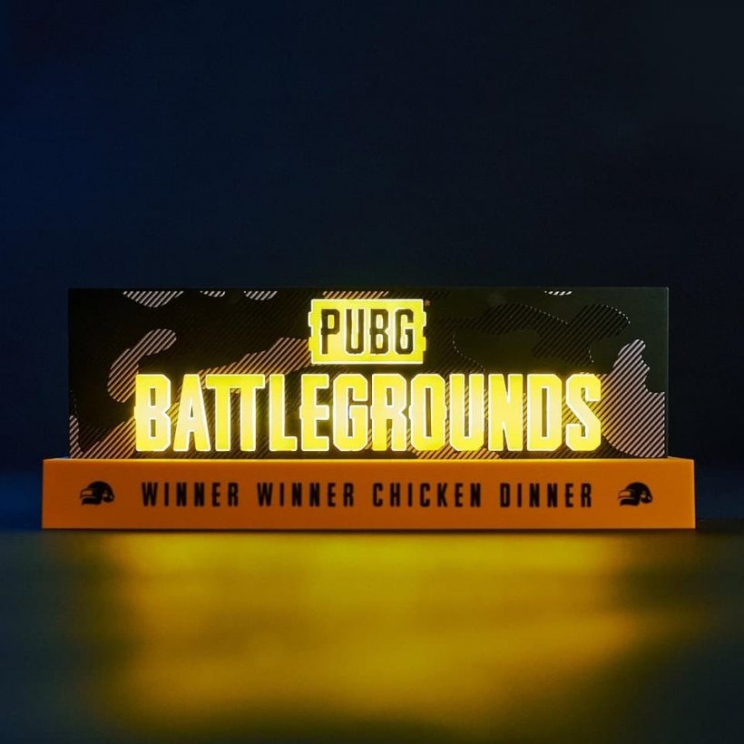 A lightbox emblazoned with the PUBG Battlegrounds logo.