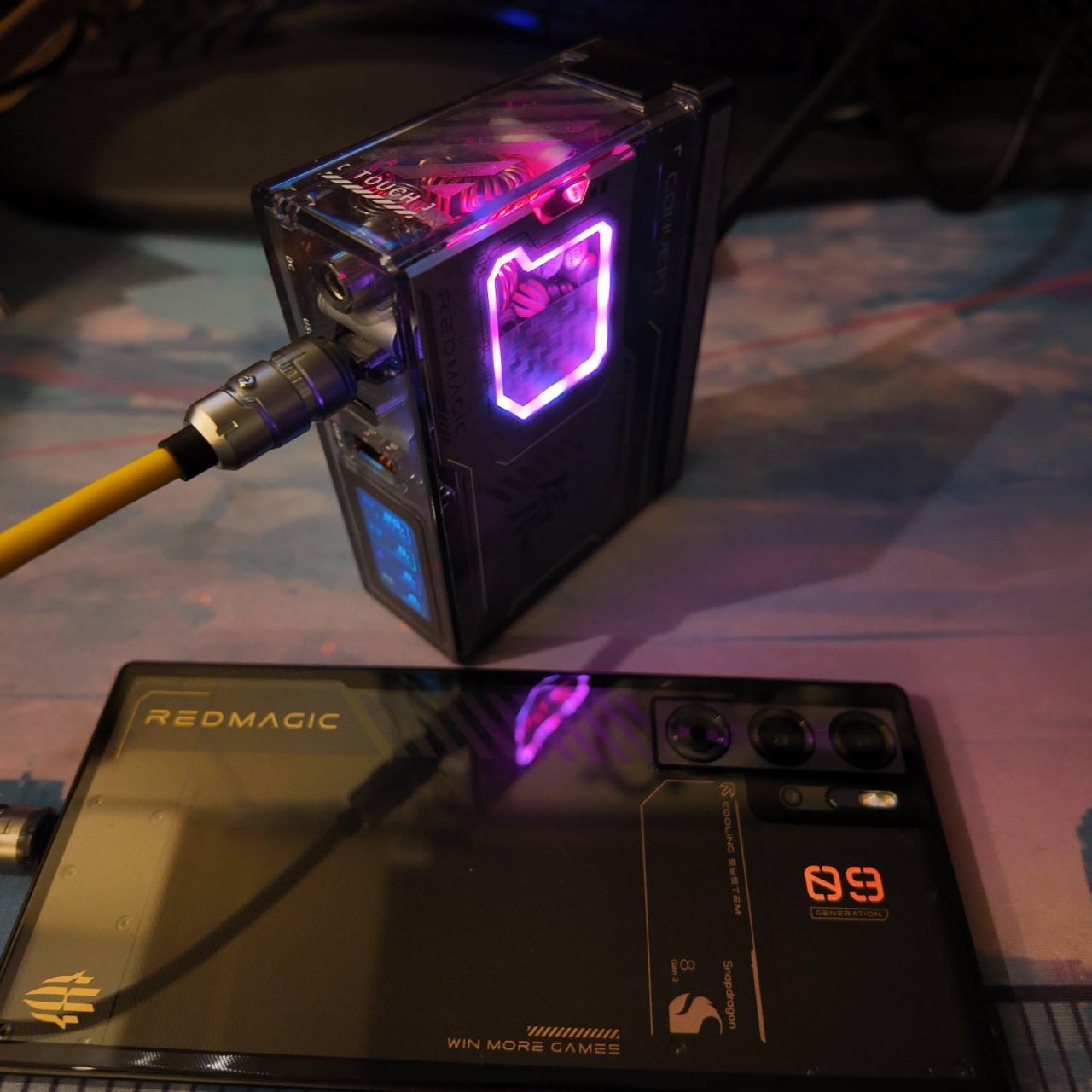 vertical charger with phone
