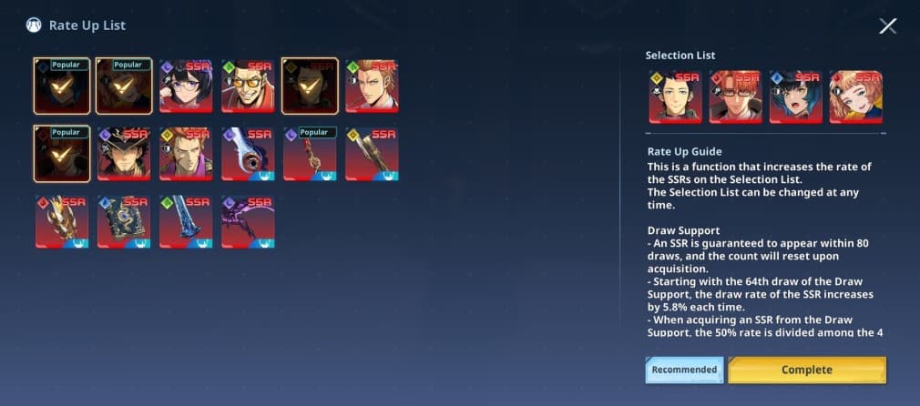 Solo Leveling Arise list of characters in Draw