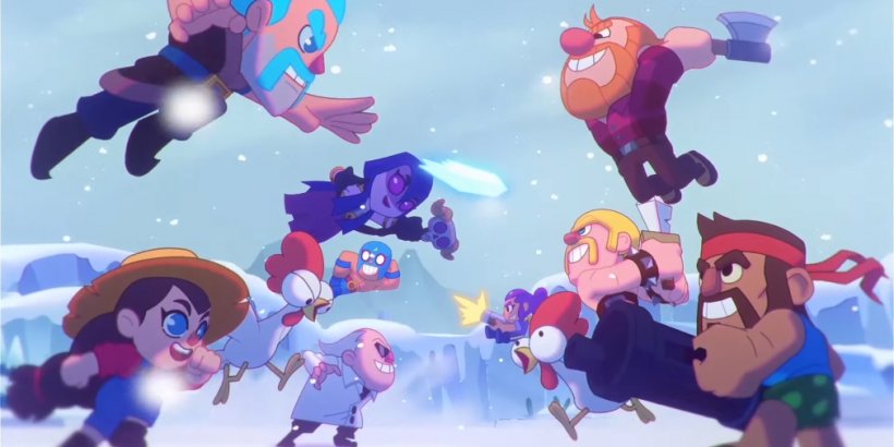 A group of Supercell characters facing off