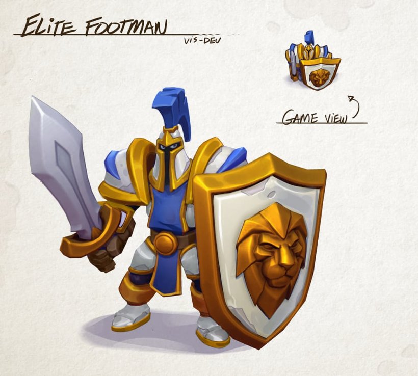 Concept art of the Elite Footman from Warcraft Rumble
