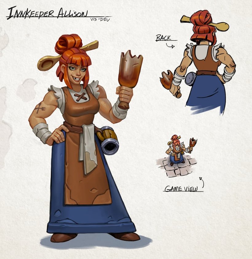 Concept art of Innkeeper Alison for Warcraft Rumble